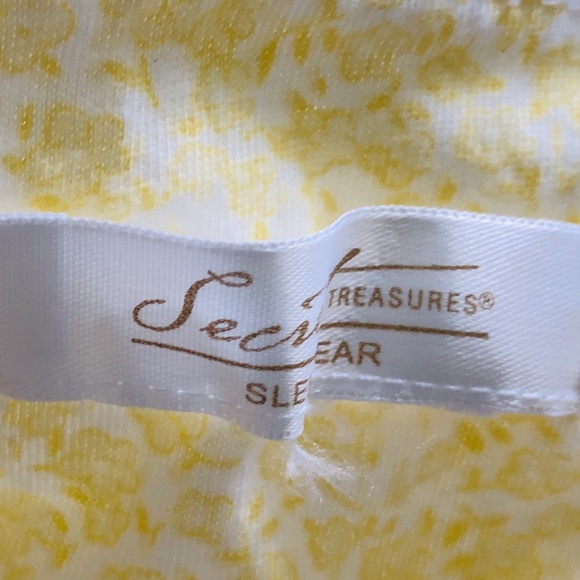 Yellow Nightgown SECRET TREASURES Pullover Floral Lace Trim Sleeveless Medium - Picture 2 of 8